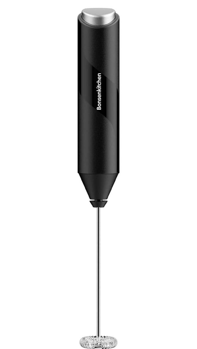 Bonsenkitchen Electric Milk Frother MF8712 Handheld Black